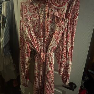 Bit & Bridle Red and White Paisley Top